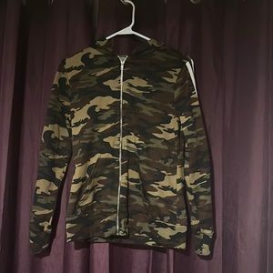 Rue 21 Camo Zip-up Hoodie